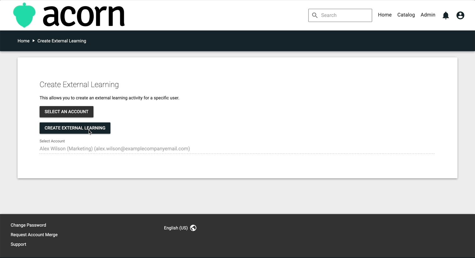 Creating an External Learning for Another User2