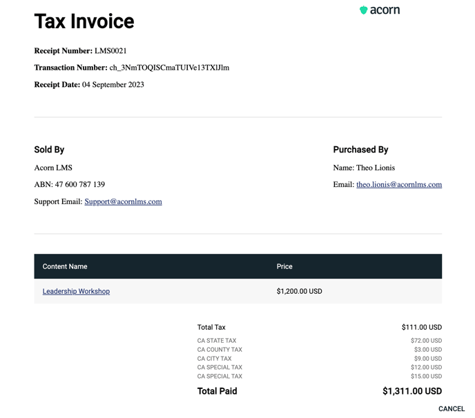 New Receipt