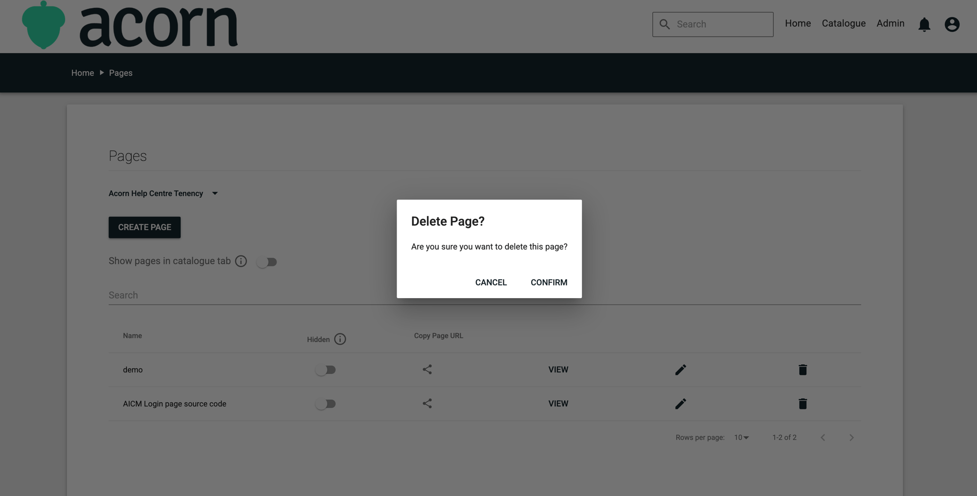 Delete a Page